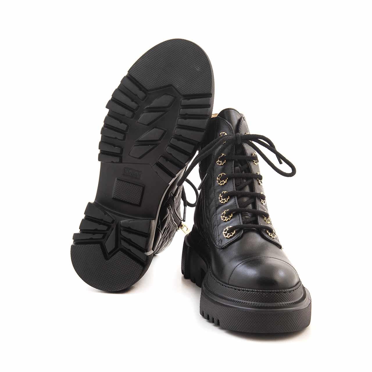 Mocassini Kadın Hakiki Deri Eva Taban Siyah Günlük Bot