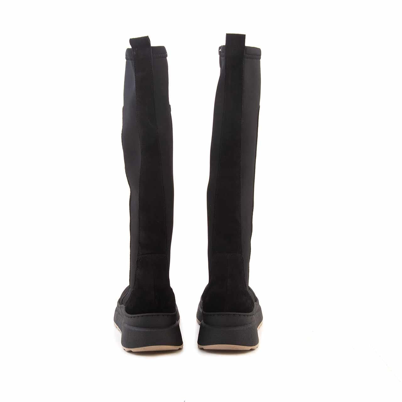 Mocassini Kadın Hakiki Deri Kauçuk Taban Siyah Süet Günlük Çizme