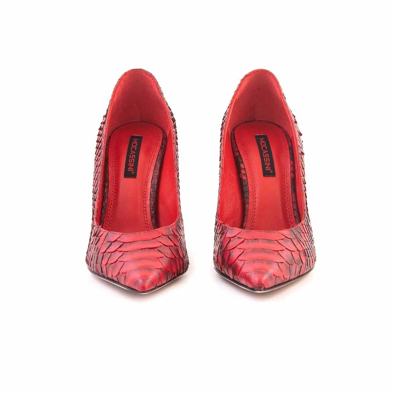 Mocassini Kadın Hakiki Deri Enjeksiyon Microlight Taban Kırmızı Gece & Abiye Ayakkabı