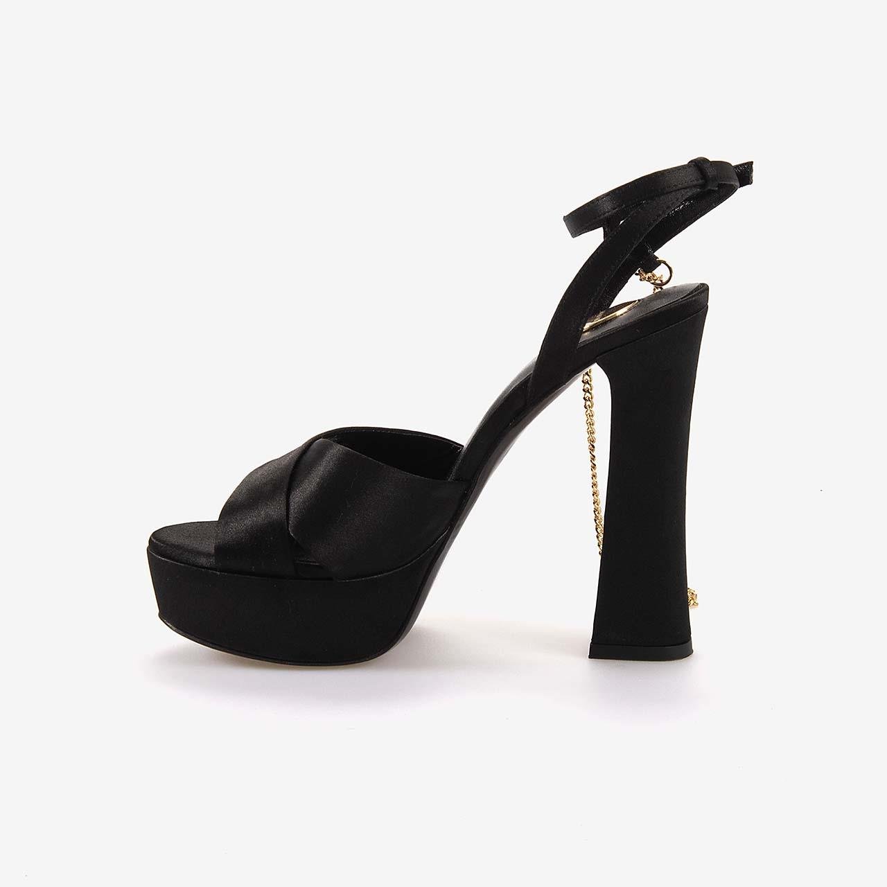 Mocassini Kadın Saten Uzun Topuklu Gece & Abiye Siyah Saten Ayakkabı