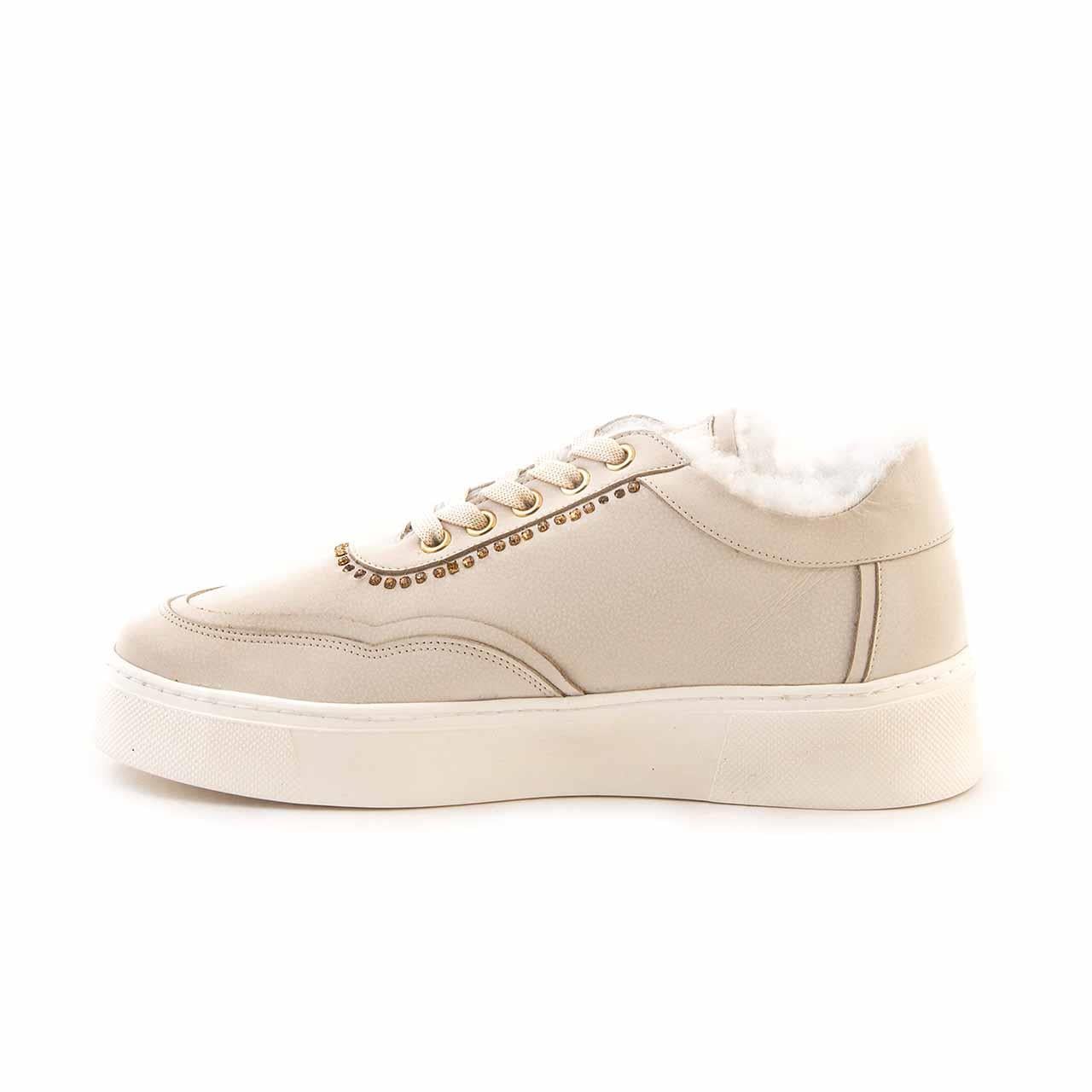Mocassini Kadın Hakiki Deri Kauçuk Taban Bej Spor & Sneaker Ayakkabı