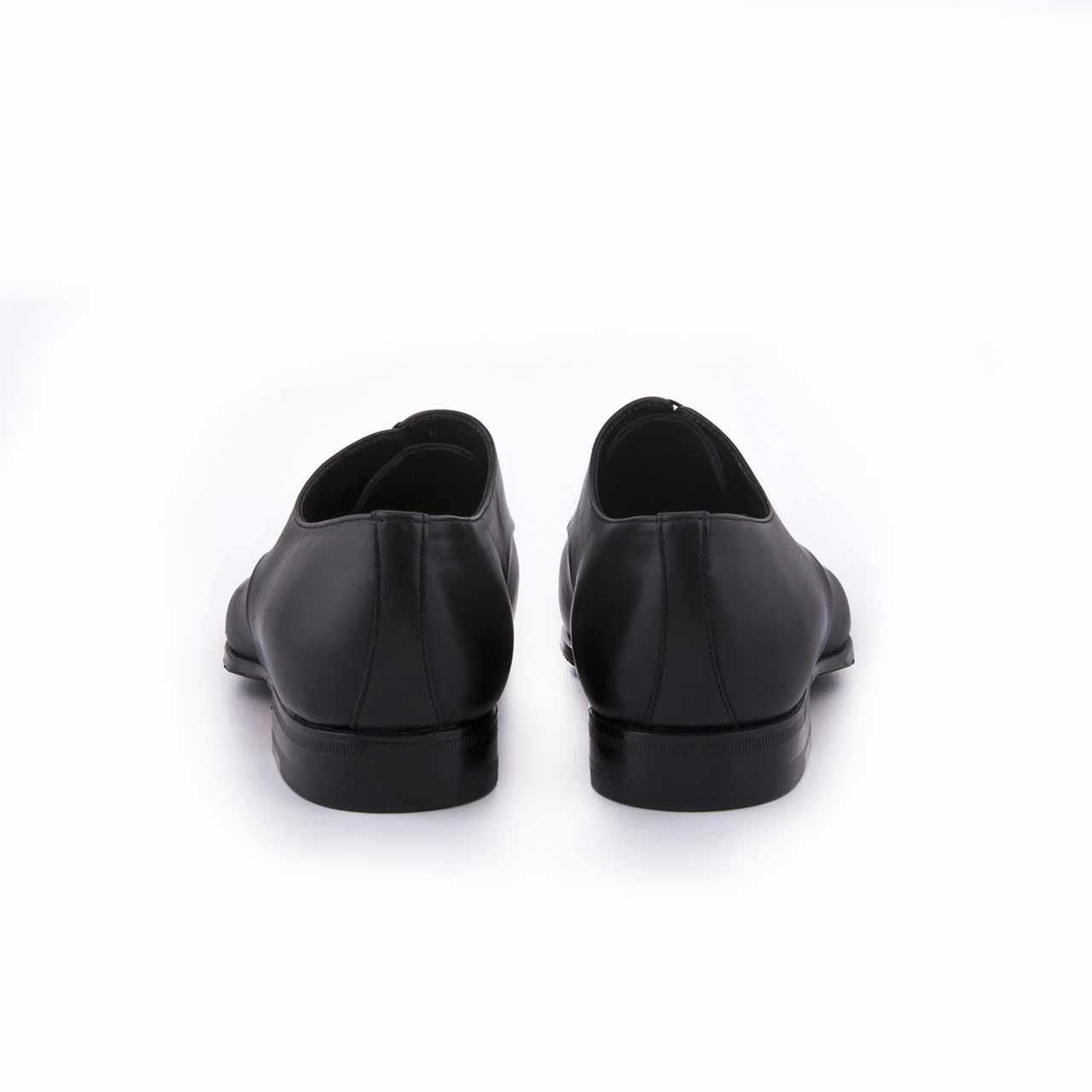 Moreschi Erkek Hakiki Deri Kösele Taban Siyah Klasik Ayakkabı