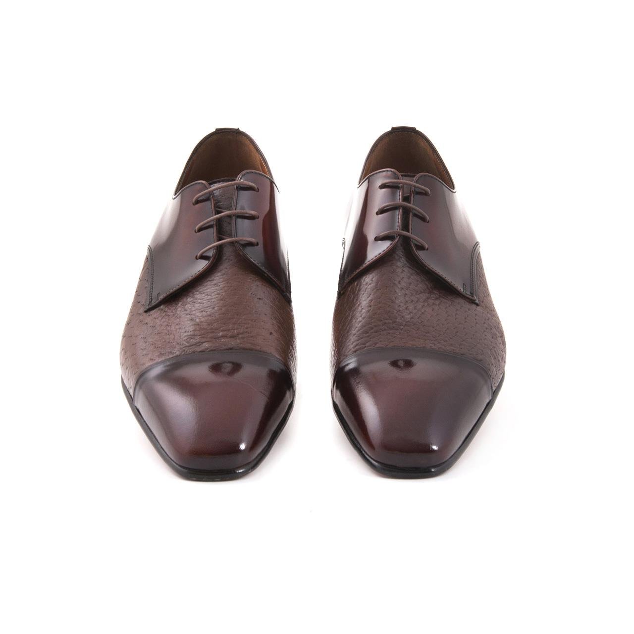 Moreschi Erkek Hakiki Deri Kösele Taban Kahverengi Klasik Ayakkabı