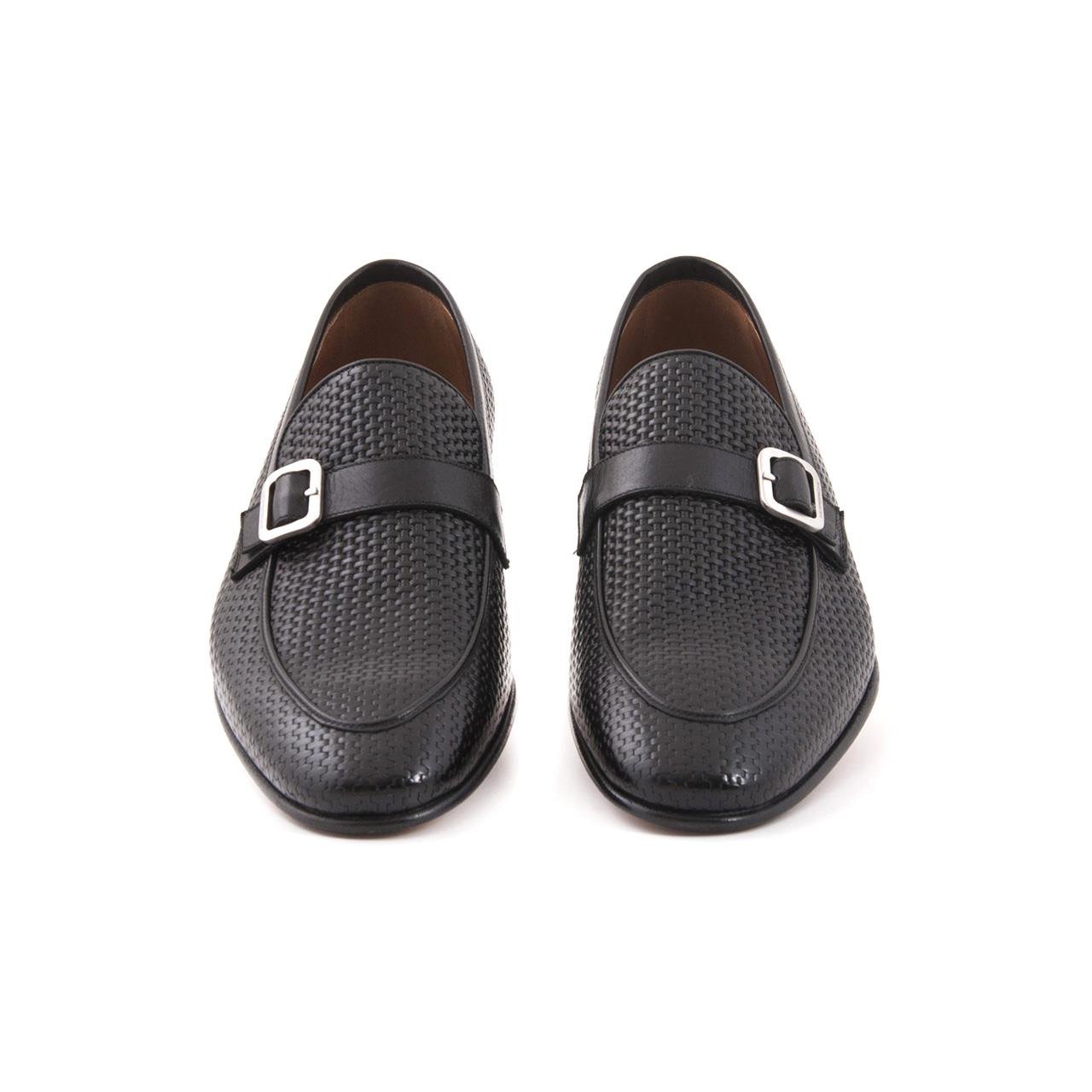 Moreschi Erkek Hakiki Deri Kösele Taban Siyah Klasik Ayakkabı