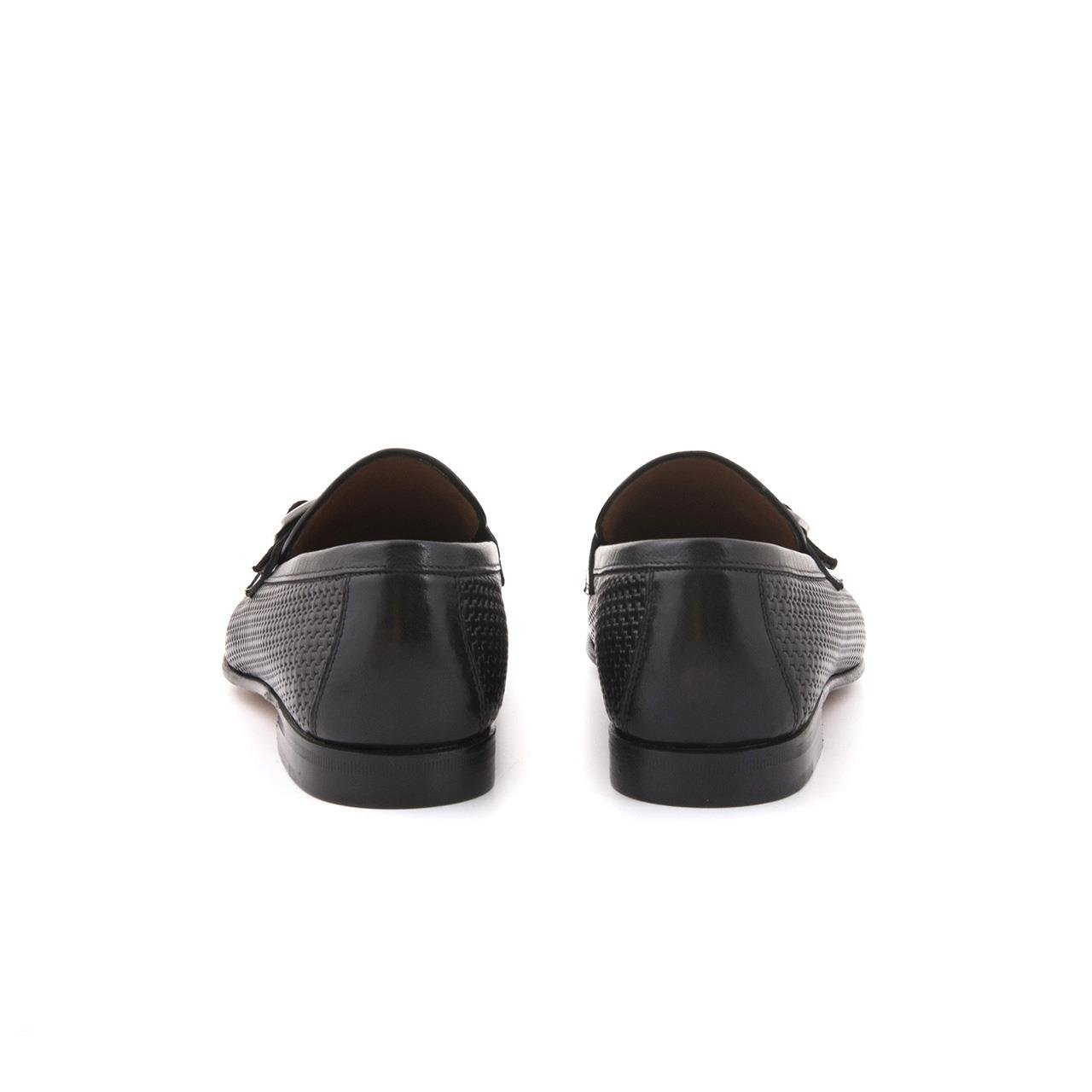 Moreschi Erkek Hakiki Deri Kösele Taban Siyah Klasik Ayakkabı