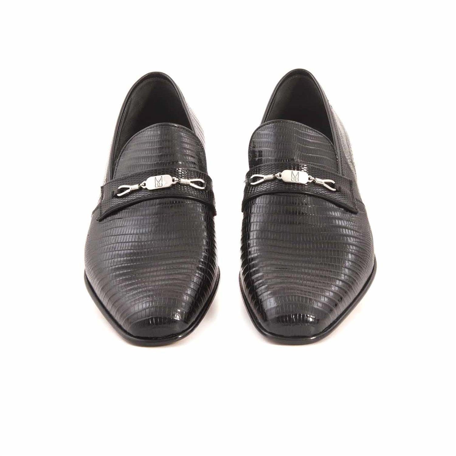 Moreschi Erkek Hakiki Deri Kösele Taban Siyah Klasik Ayakkabı