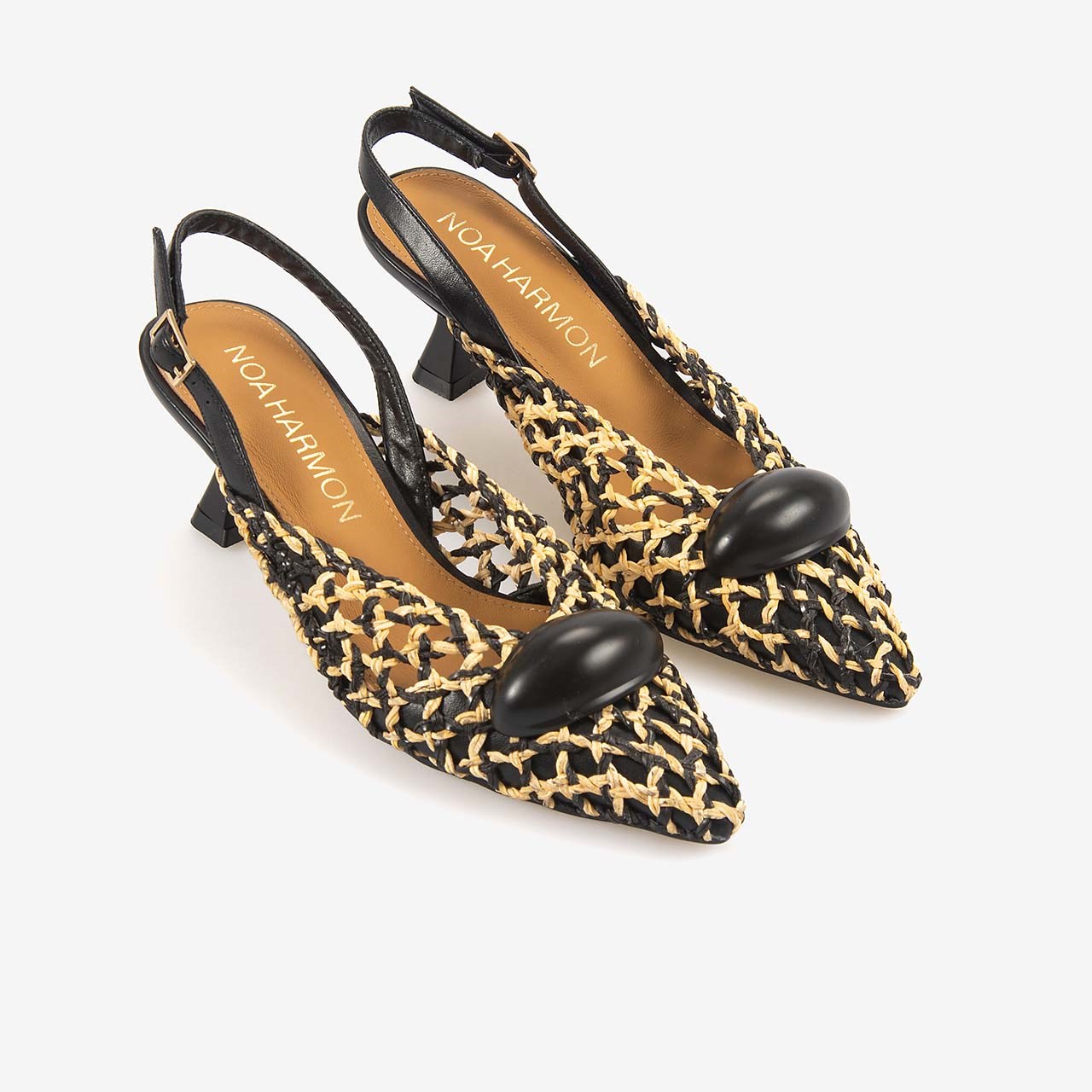 Noa Harmon Kadın Örgü SlingBack 5,5cm Sivri Burun Topuklu Ayakkabı 10342