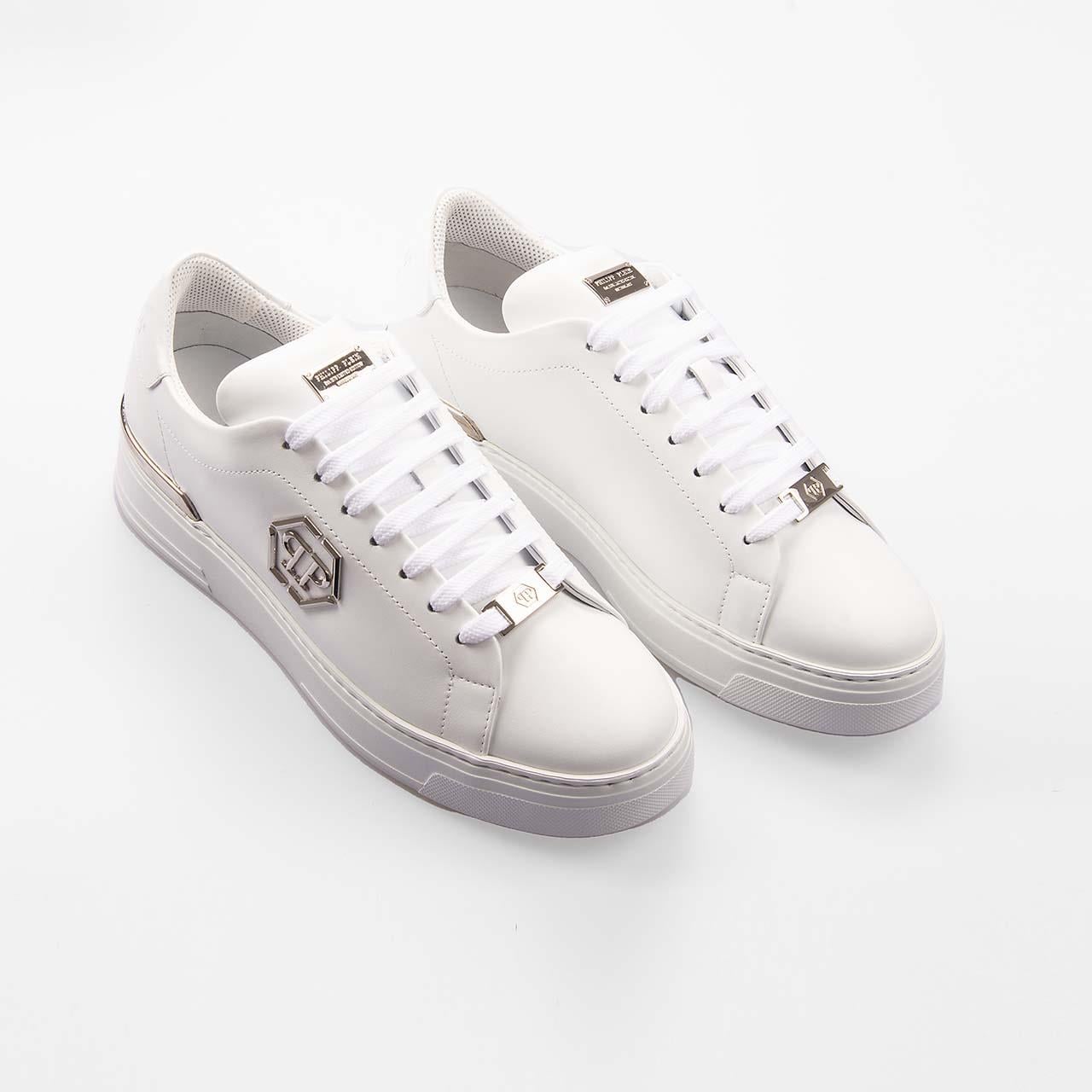 Philipp Plein Erkek Hakiki Deri Beyaz Spor & Sneaker Ayakkabı