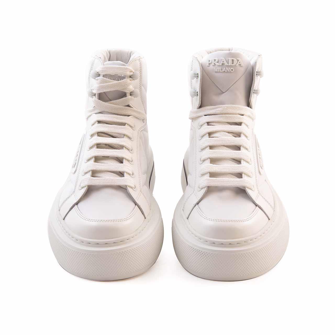 Prada Erkek Hakiki Deri Beyaz Spor & Sneaker Ayakkabı