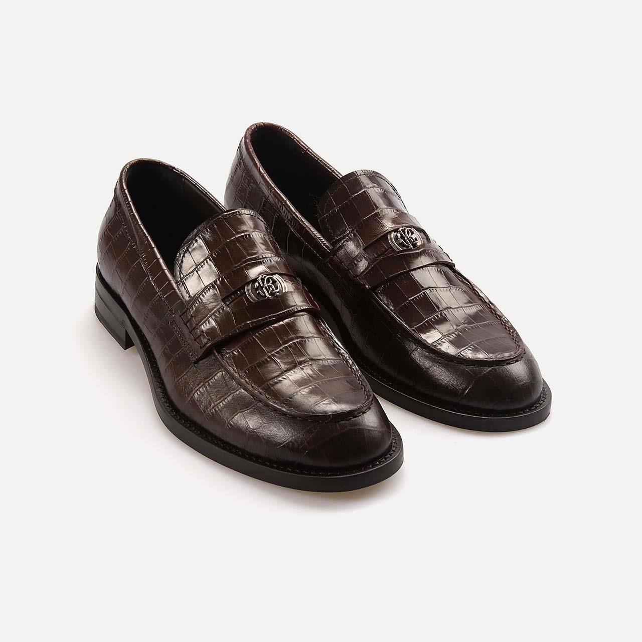 Roberto Cavalli Erkek Hakiki Deri Kahverengi Klasik Ayakkabı