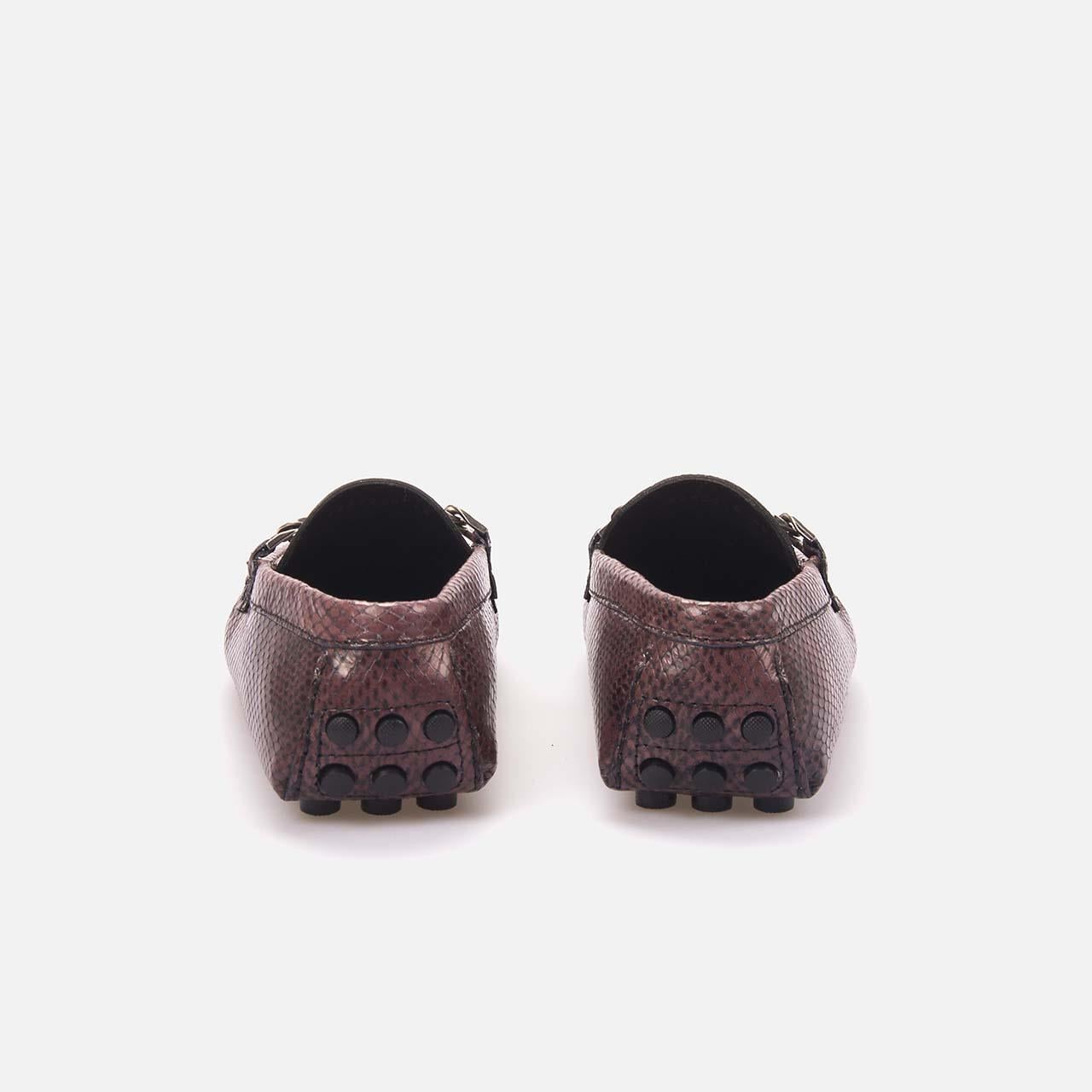 Roberto Cavalli Erkek Hakiki Deri Choccolate Python Loafer Konforlu Ayakkabı
