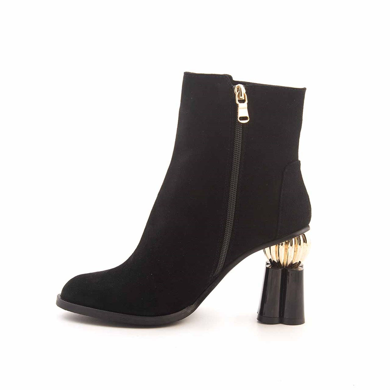 Rouge Kadın Hakiki Deri Enjeksiyon Microlight Taban Siyah Süet Günlük Bot