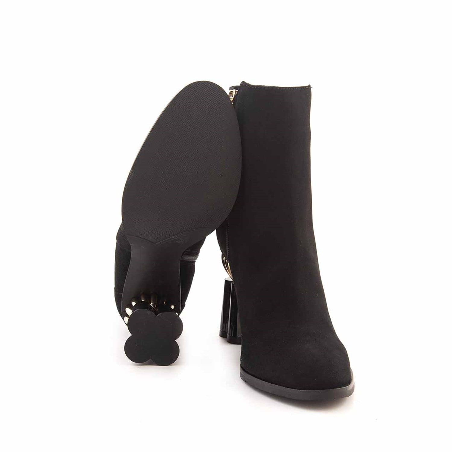 Rouge Kadın Hakiki Deri Enjeksiyon Microlight Taban Siyah Süet Günlük Bot