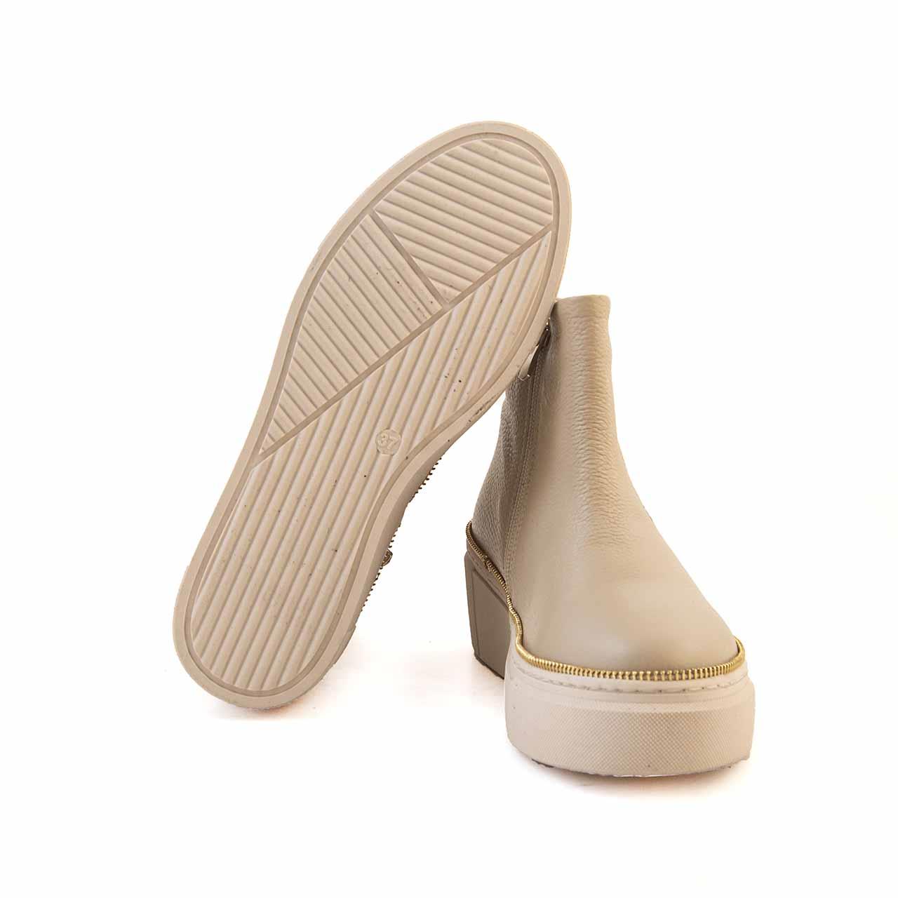 Rouge Kadın Hakiki Deri Termo Taban Bej Günlük Ayakkabı