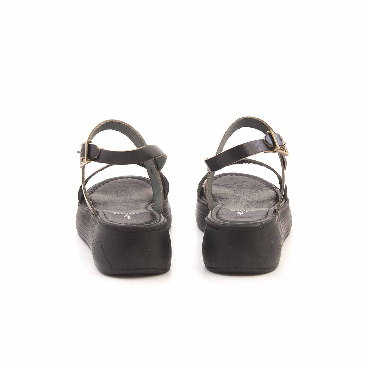 Rouge Kadın Hakiki Deri Siyah Örgü Sandalet 