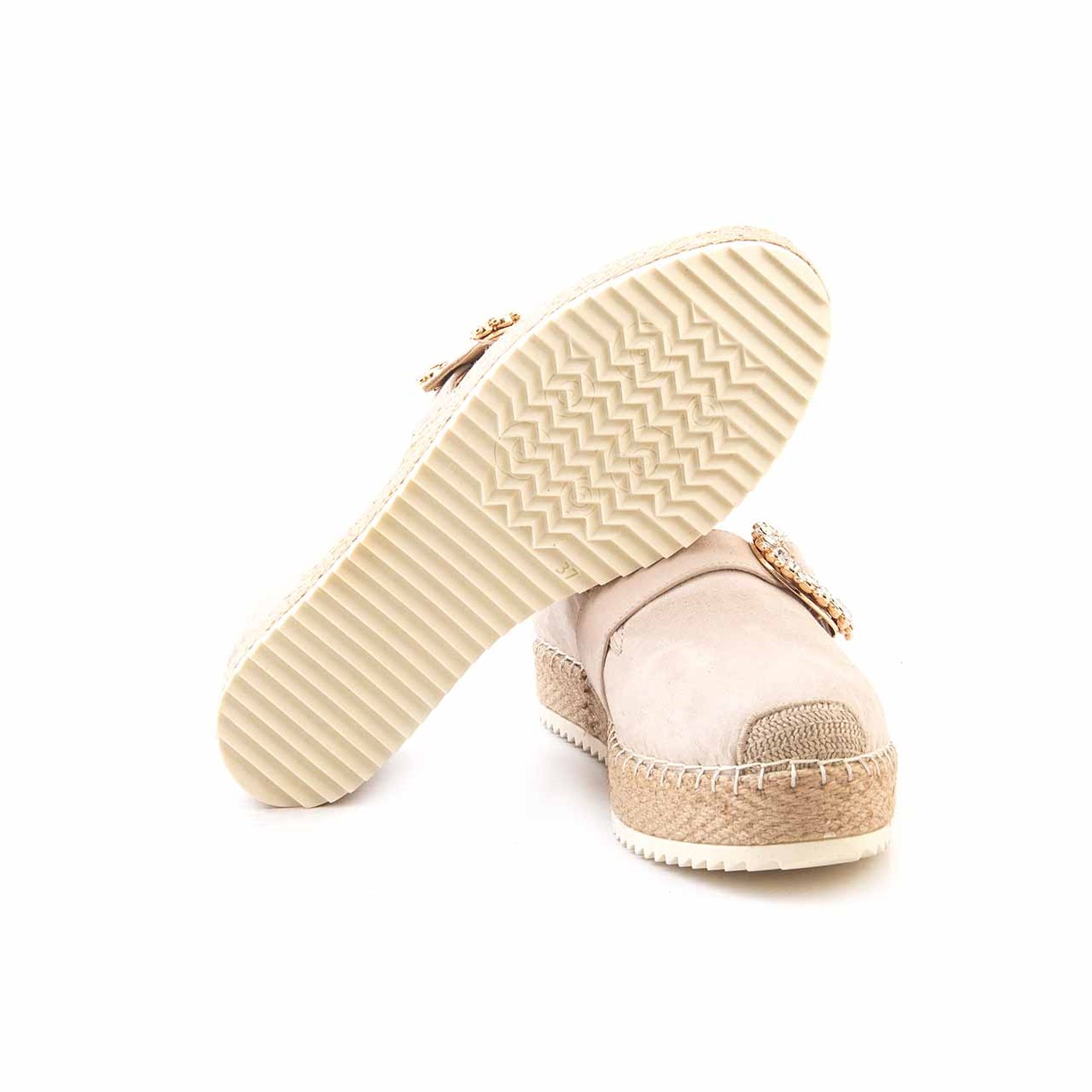 Rouge Kadın Hakiki Deri Microlight Taban Bej Süet Günlük Terlik