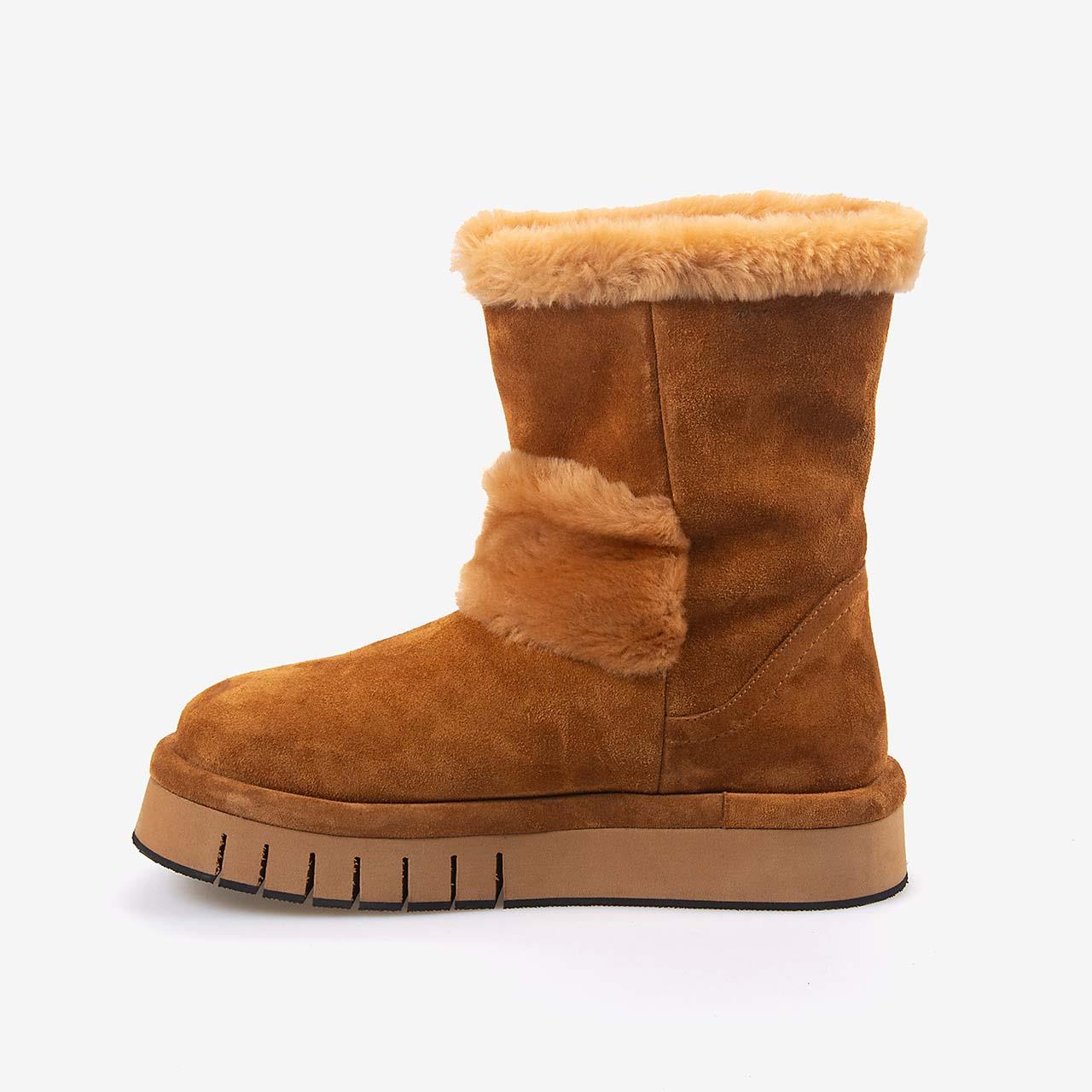 Rouge Hakiki Deri İçi Kürklü Kadın Bot 1070-1