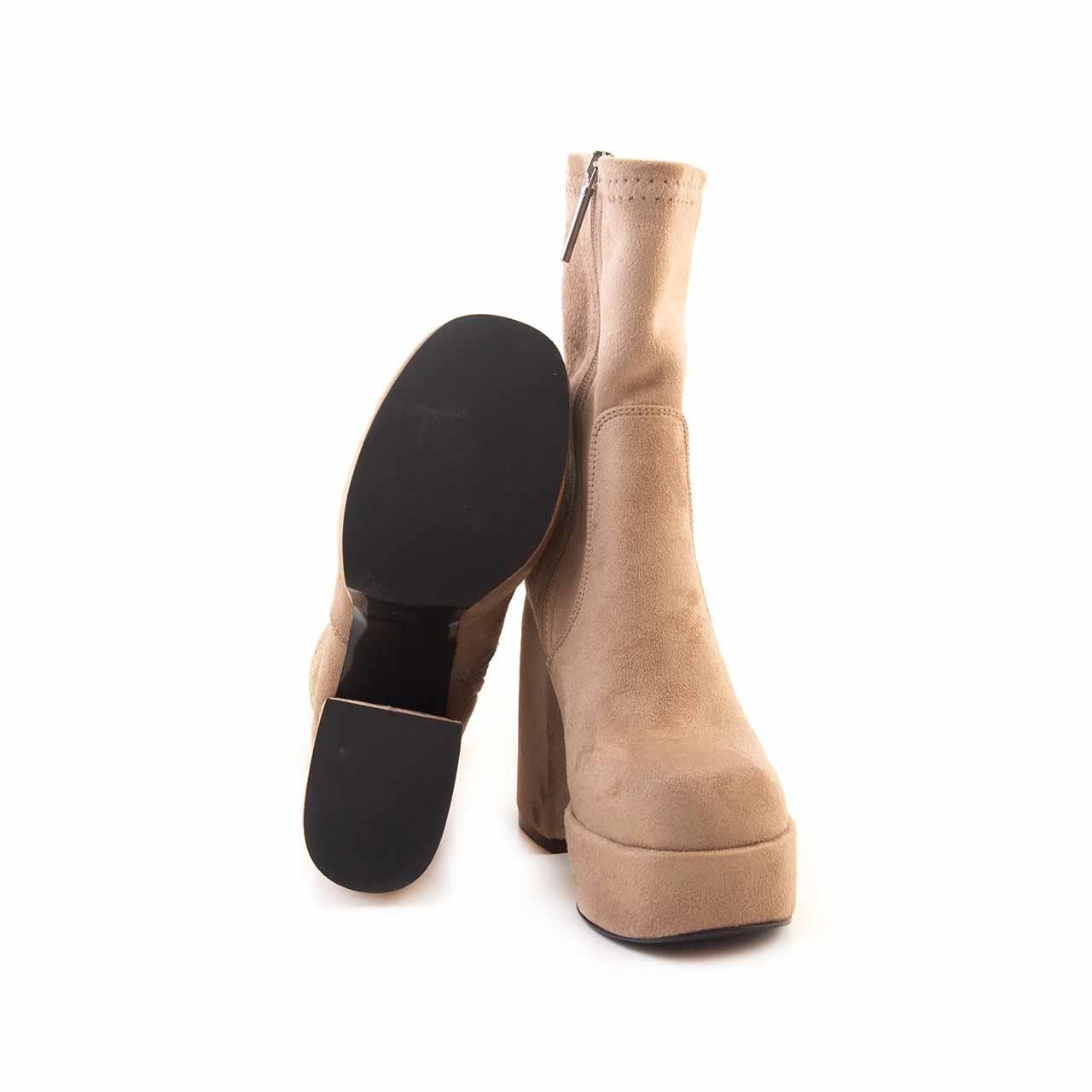 Rouge Kadın Hakiki Deri Bej Süet Günlük Bot