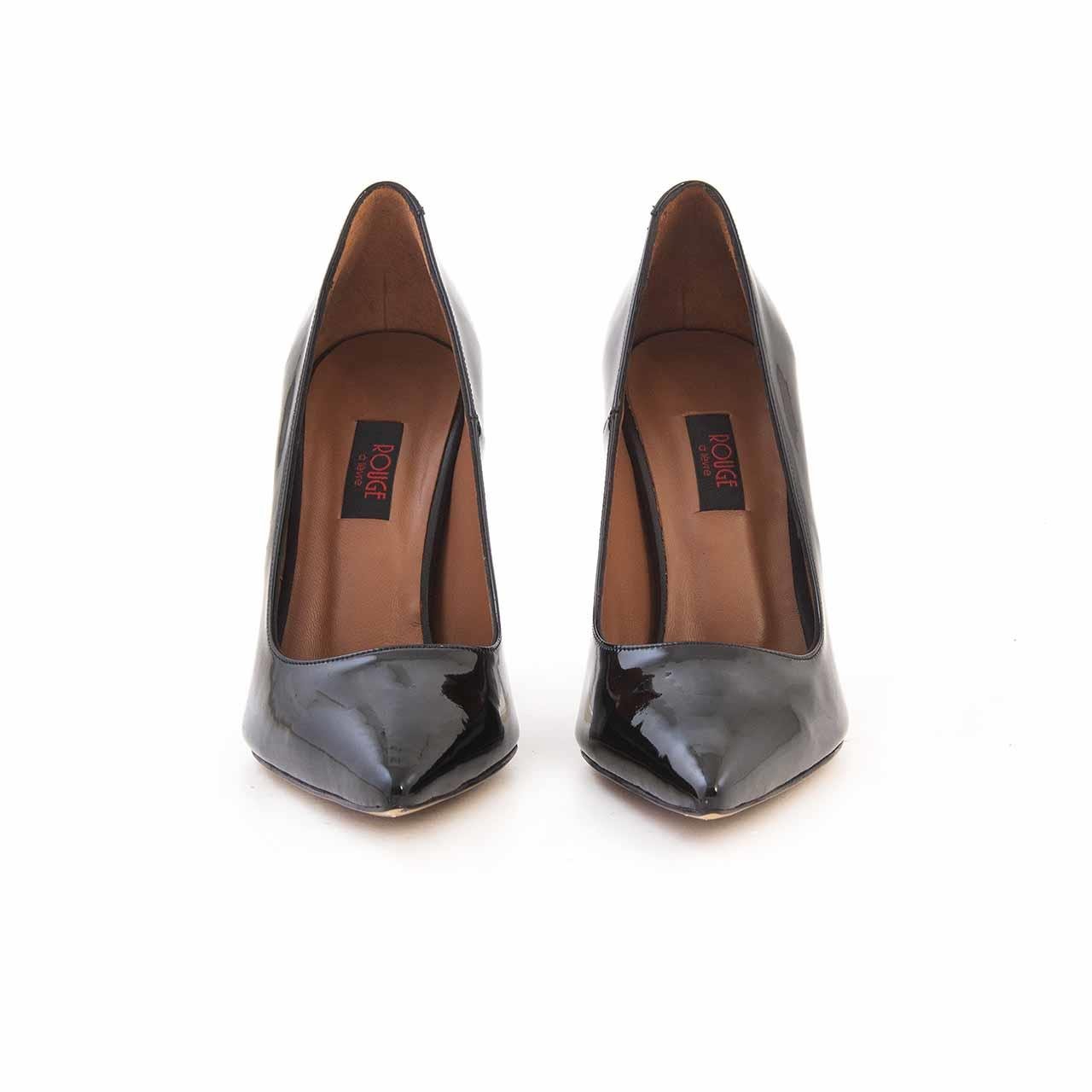 Rouge Kadın Rugan Deri Enjeksiyon Kösele Taban Siyah Gece & Abiye Ayakkabı