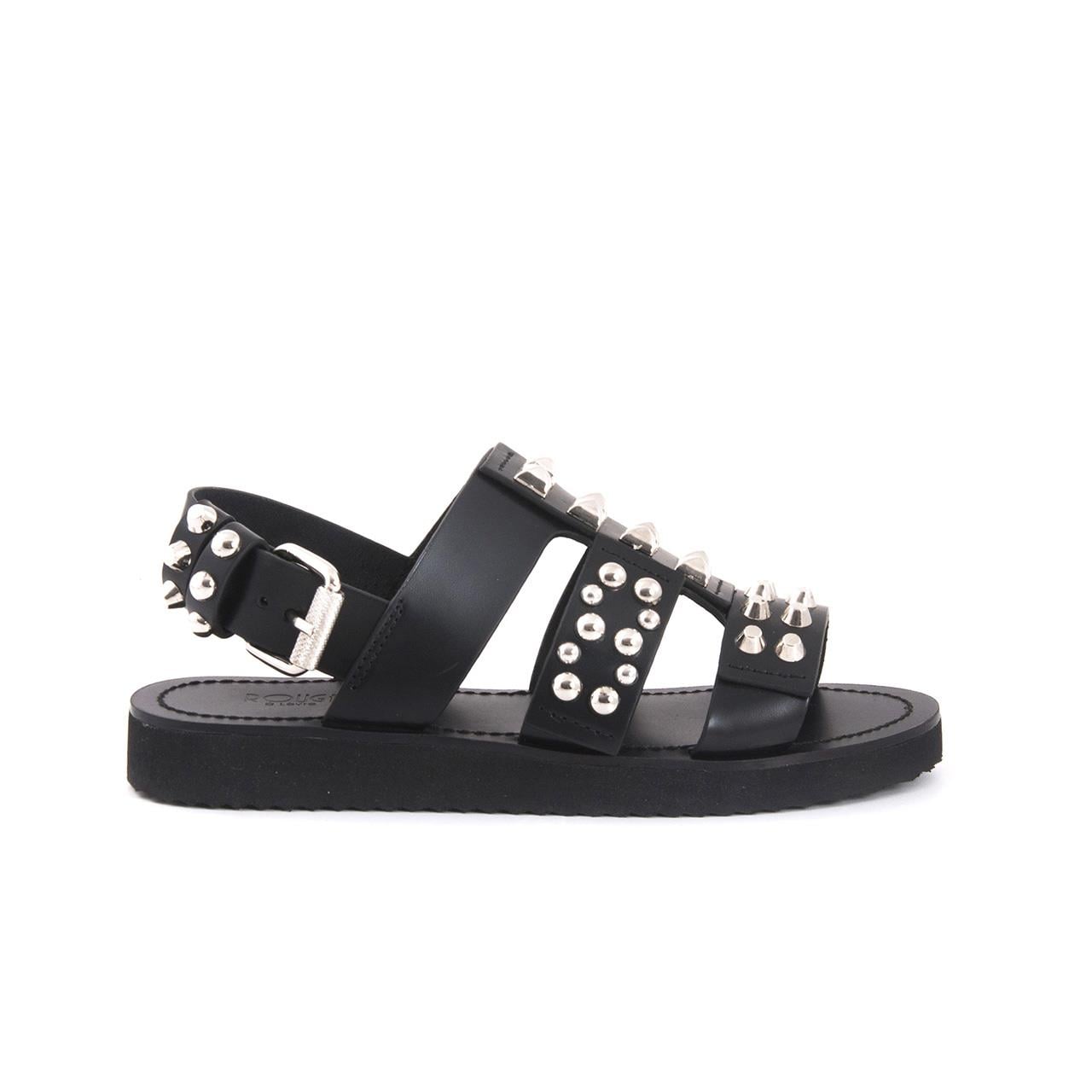 Rouge Kadın Hakiki Deri Kauçuk Taban Siyah Sandalet 