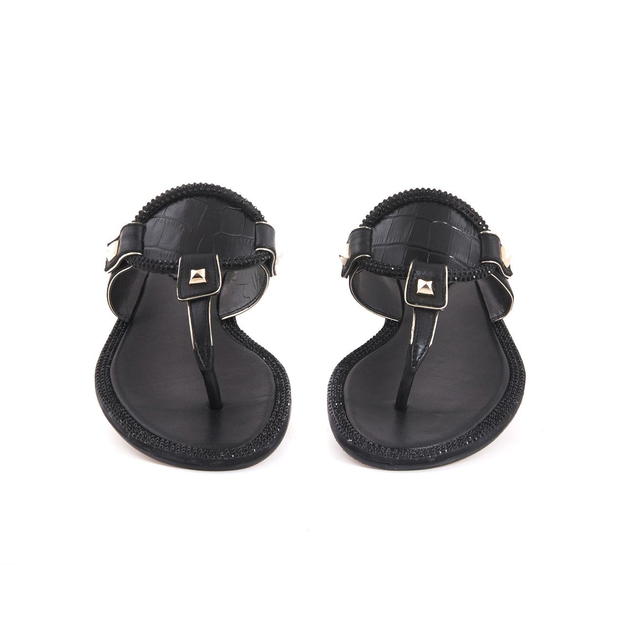 Rouge Kadın Hakiki Deri Neolit Taban Siyah Terlik Terlik