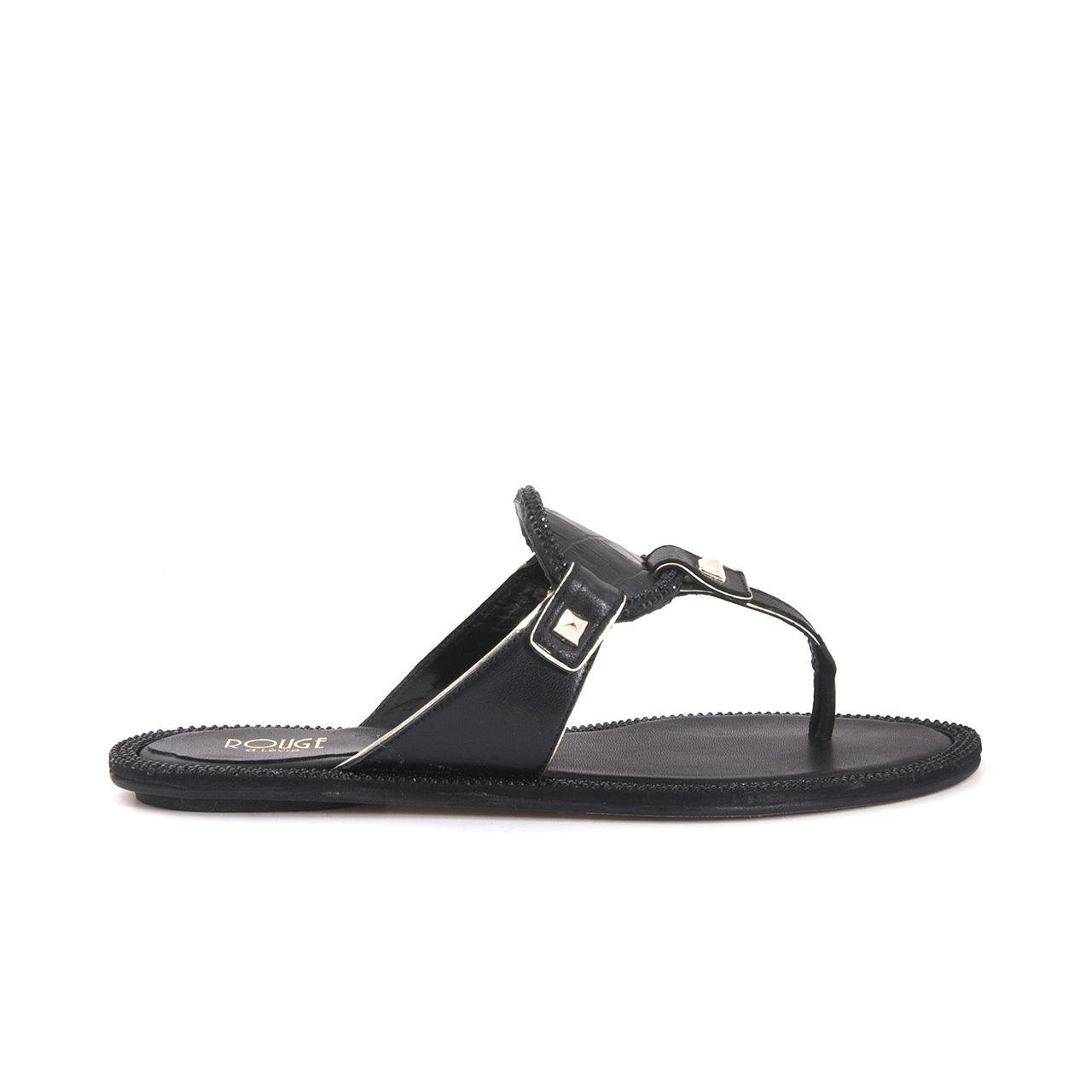 Rouge Kadın Hakiki Deri Neolit Taban Siyah Terlik Terlik