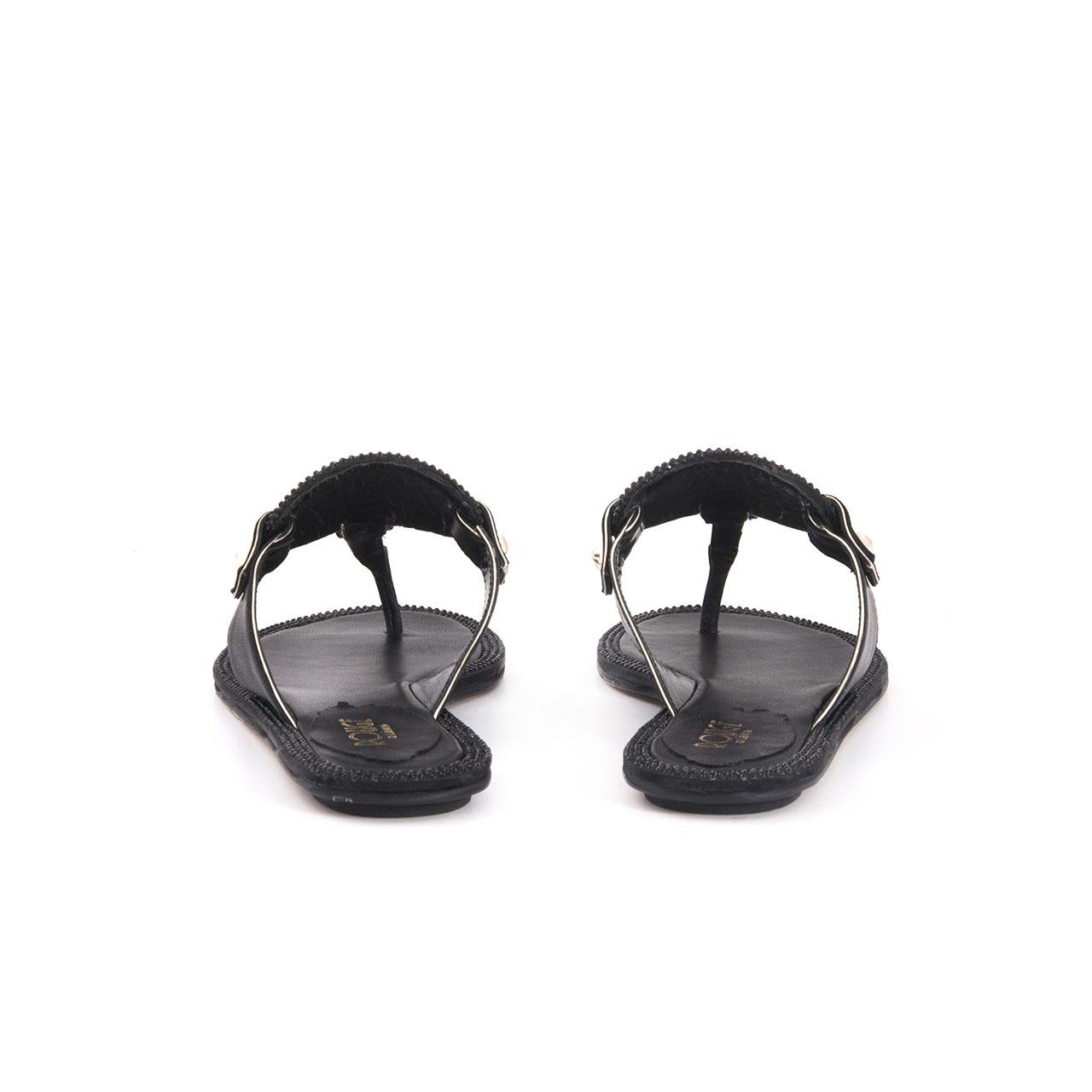 Rouge Kadın Hakiki Deri Neolit Taban Siyah Terlik Terlik