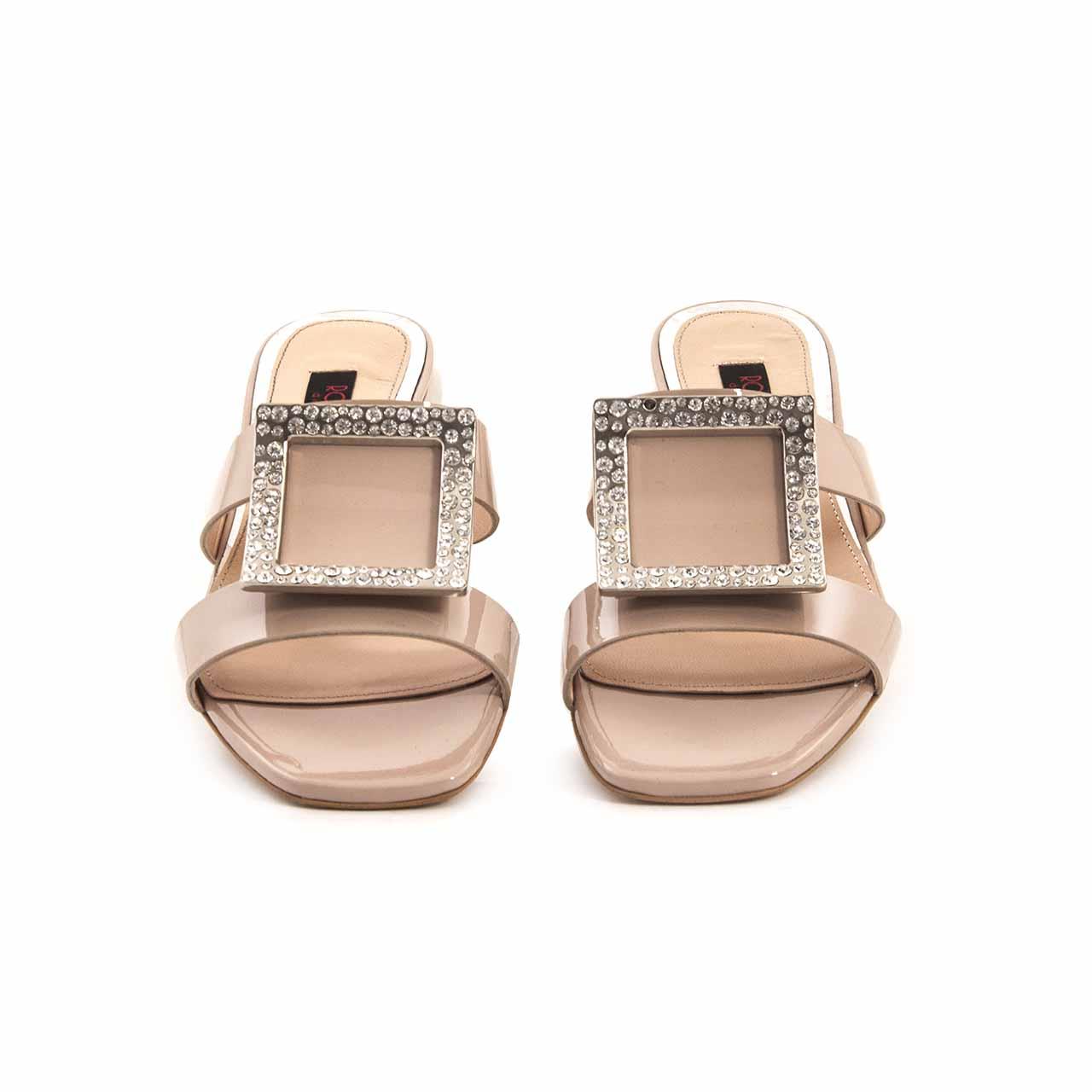 Rouge Kadın Rugan Deri Neolit Taban Bej Parlak Terlik Terlik