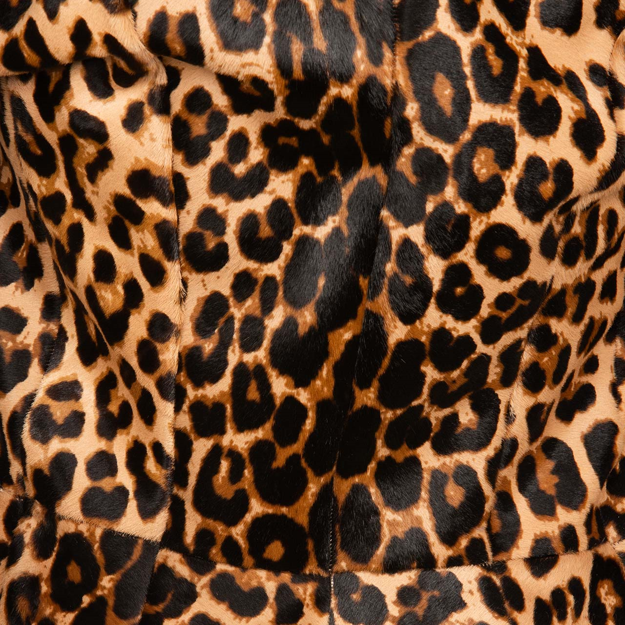 Rouge Kürklü Leopar Desenli Kadın Deri Mont P253K