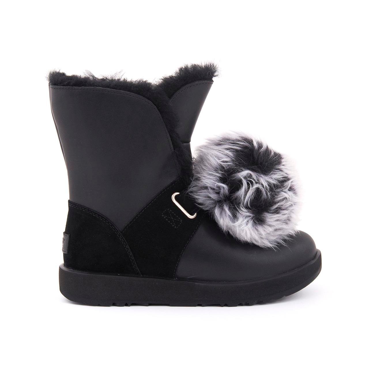 Ugg Kadın Süet Kauçuk Taban Siyah Günlük Bot