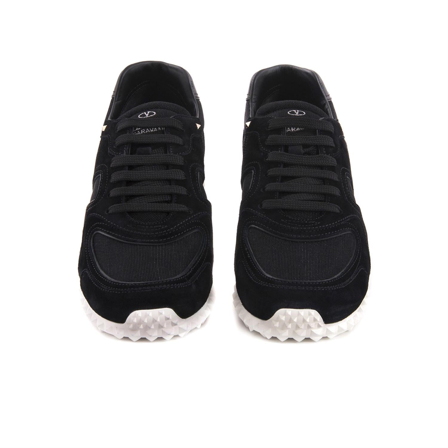 Valentino Garavani Erkek Hakiki Deri Kauçuk Taban Siyah Spor & Sneaker Ayakkabı