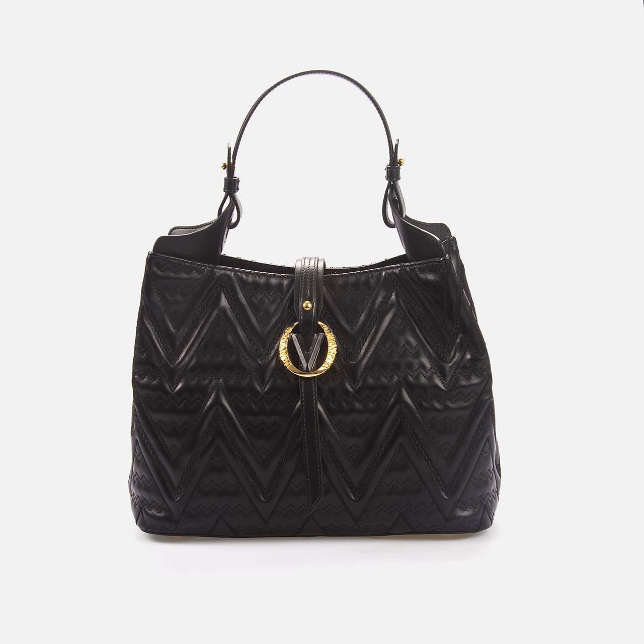 Valentino Orlandi Kadın Hakiki Deri Siyah Kol Çantası 