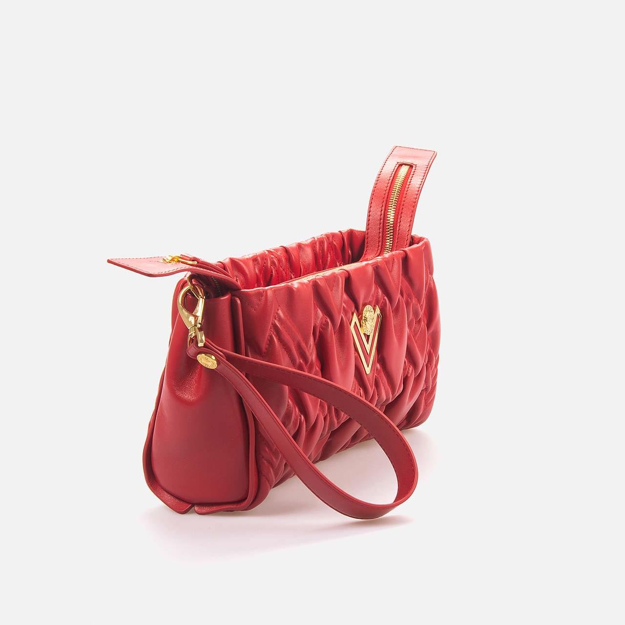 Valentino Orlandi Kadın Hakiki Deri Kırmızı Omuz Çantası 