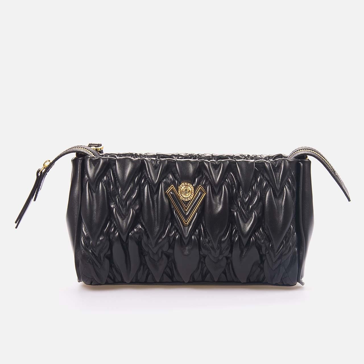 Valentino Orlandi Kadın Hakiki Deri Siyah Omuz Çantası 