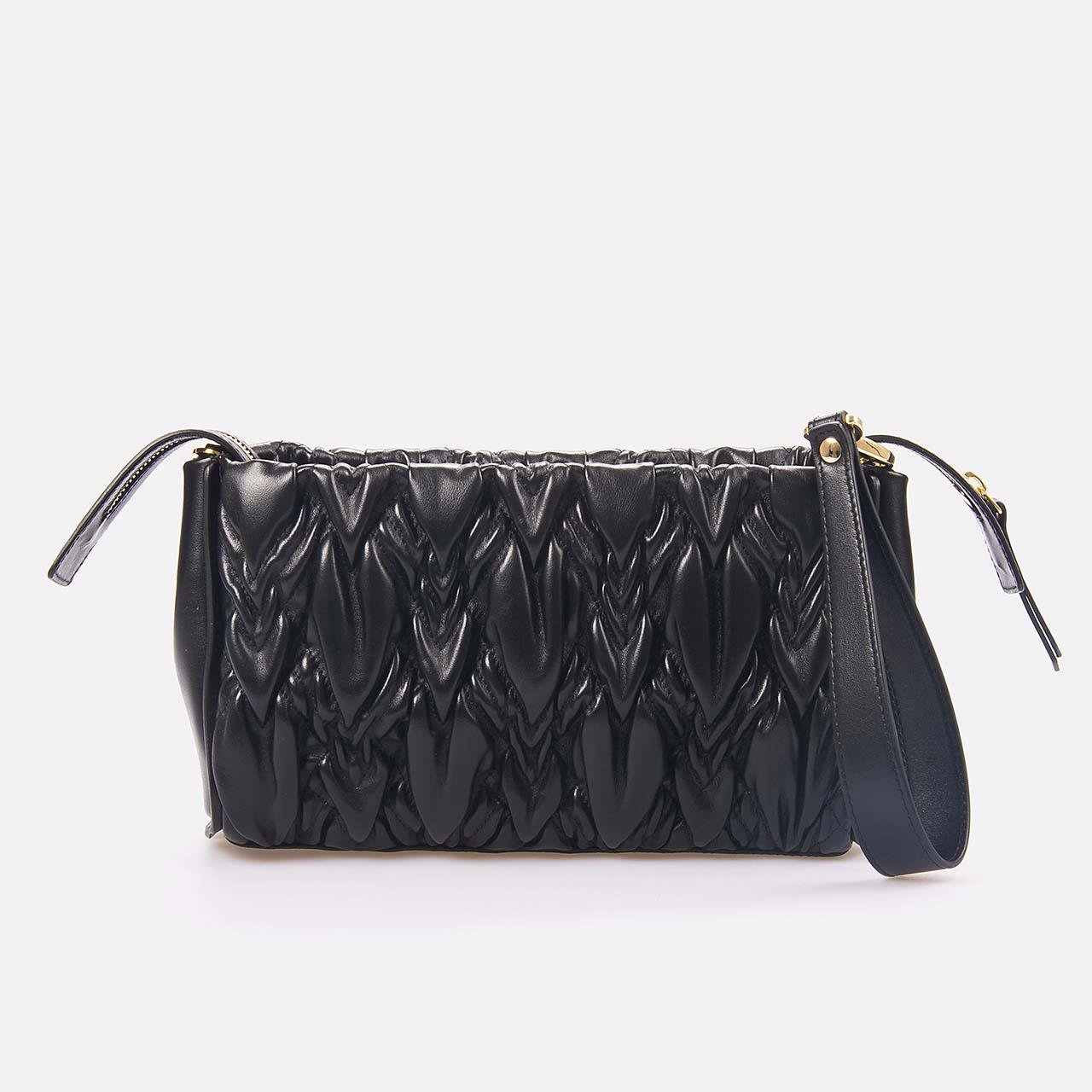 Valentino Orlandi Kadın Hakiki Deri Siyah Omuz Çantası 