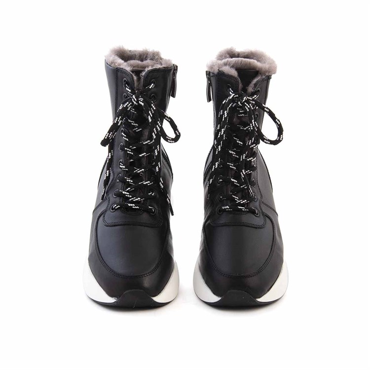 Rouge Kadın Hakiki Deri Kauçuk Taban Siyah Bot 