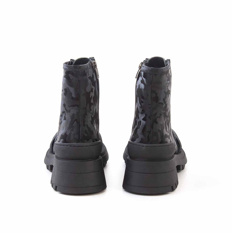 Rouge Kadın Hakiki Deri Eva Taban Siyah Kamuflaj Günlük Bot