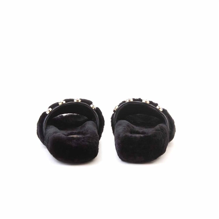 Rouge Kadın Hakiki Deri Microlight Taban Siyah Terlik Sandalet