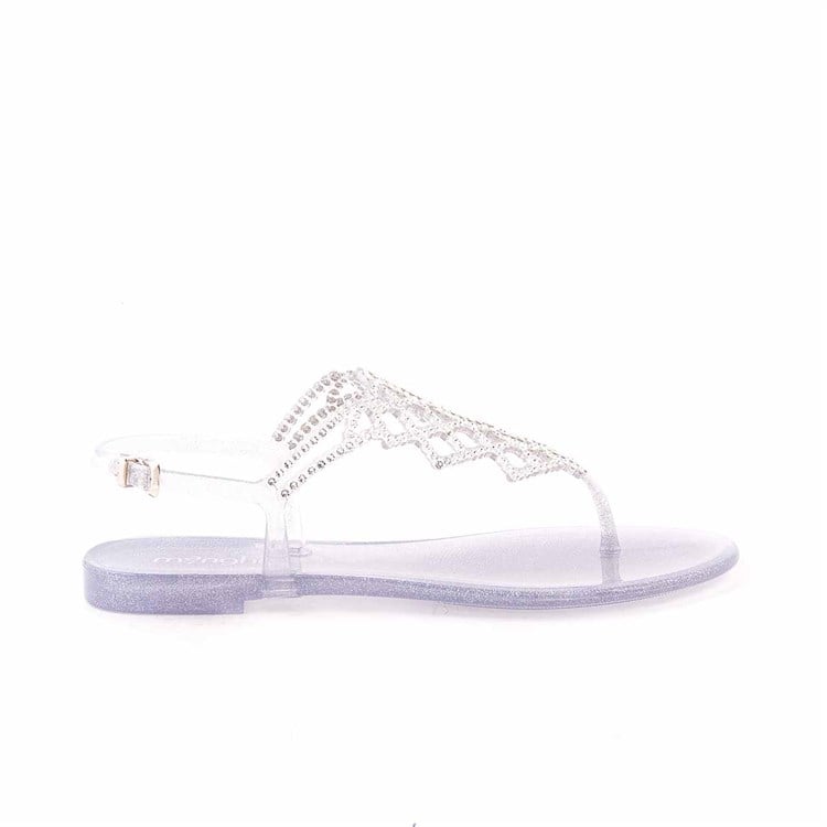 Menghi Kadın Pvc Pvc Taban Glitter Argento Sandalet 