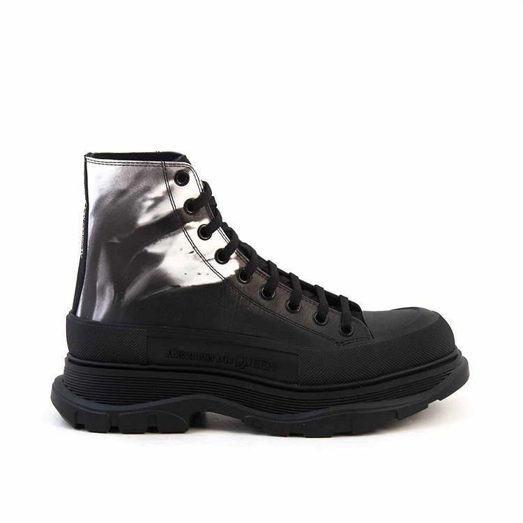 Alexander Mcqueen Erkek Hakiki Deri Siyah - Beyaz Bot 