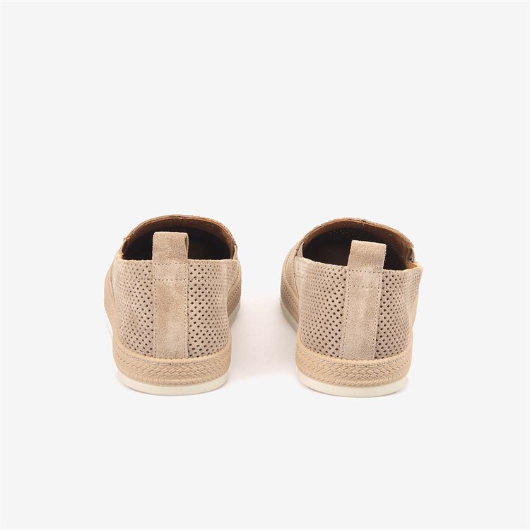 Andrea Giovanni Erkek Kauçuk Taban Bej Süet Perfore Casual Loafer 5187