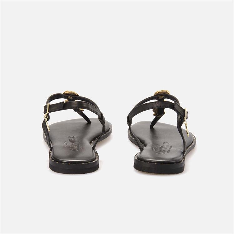 Caryatis Kadın Siyah-Altın Sarısı Sandalet 