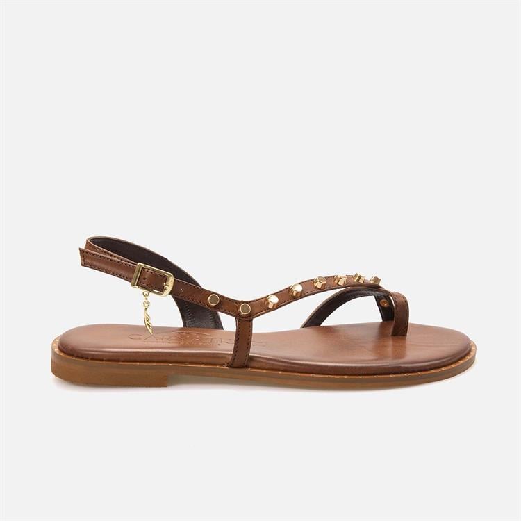 Caryatis Kadın Kahverengi-Altın Sarısı Sandalet 