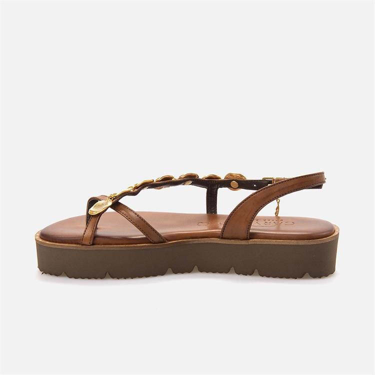 Caryatis Kadın Kahverengi-Altın Sarısı Sandalet 