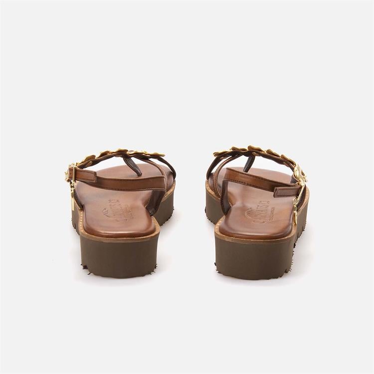 Caryatis Kadın Kahverengi-Altın Sarısı Sandalet 