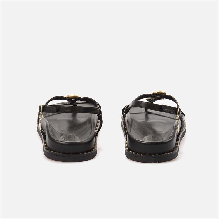 Caryatis Kadın Siyah-Altın Sarısı Sandalet 