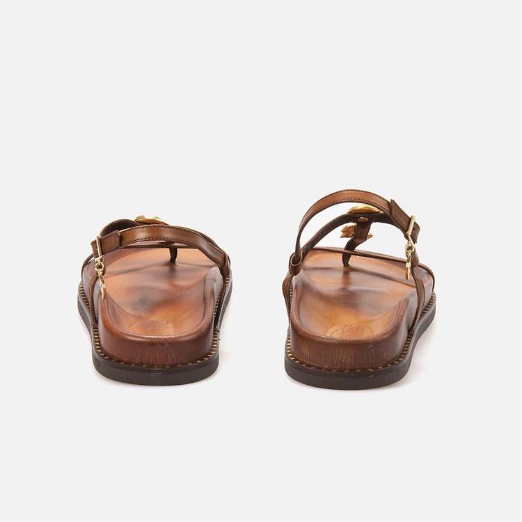 Caryatis Kadın Kahverengi-Altın Sarısı Sandalet 