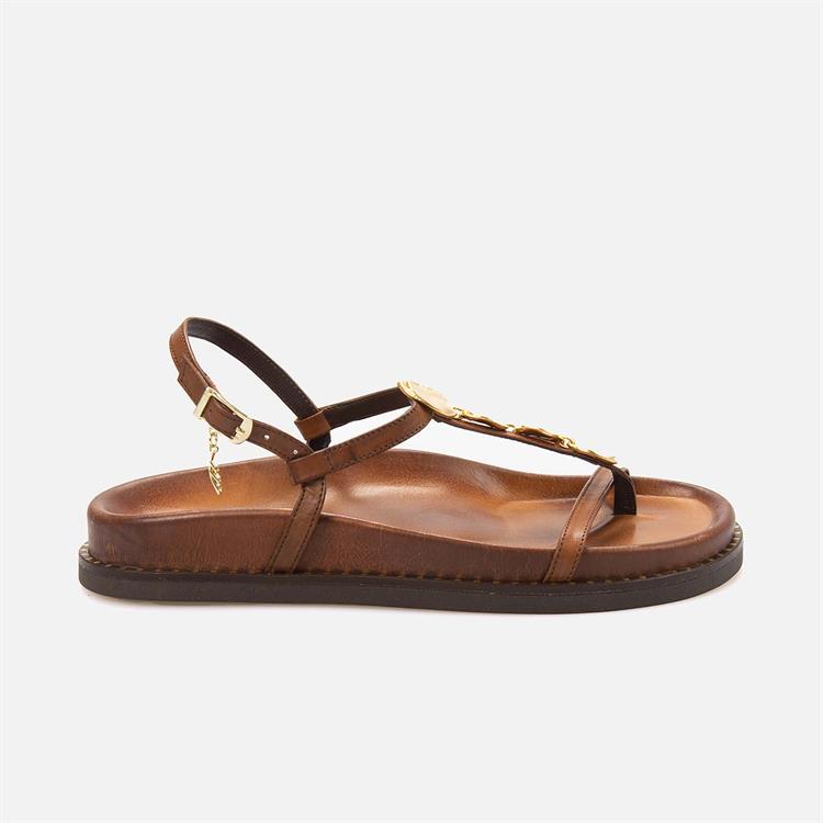 Caryatis Kadın Kahverengi-Altın Sarısı Sandalet 