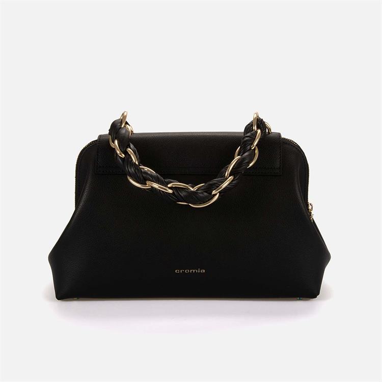 CROMIA Kadın Hakiki Deri Siyah El Çantası 