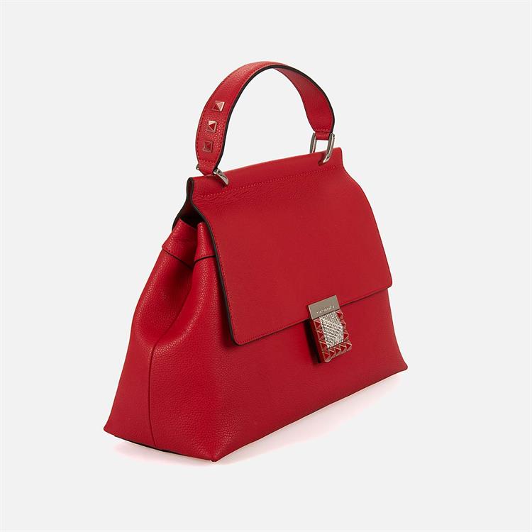 CROMIA Kadın Hakiki Deri Kırmızı El Çantası 